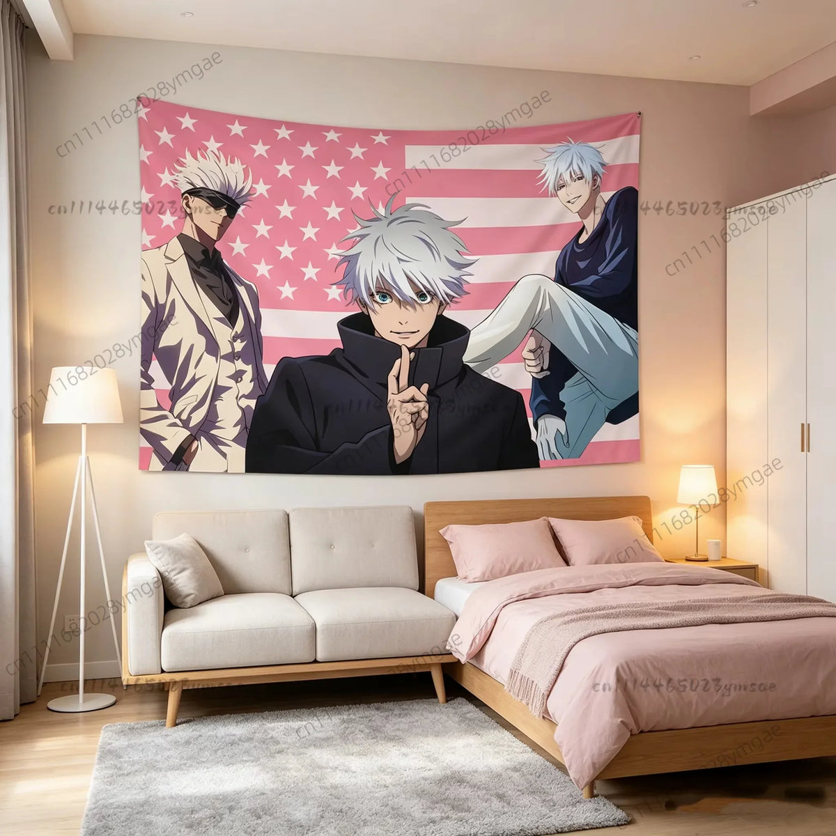 Gojo Satoru Pink American Flag