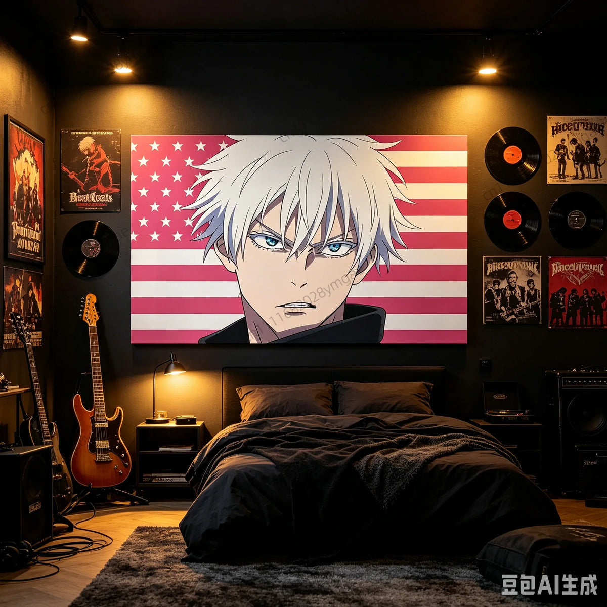 Gojo Satoru Pink American Flag