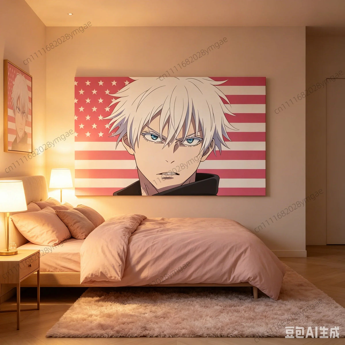 Gojo Satoru Pink American Flag