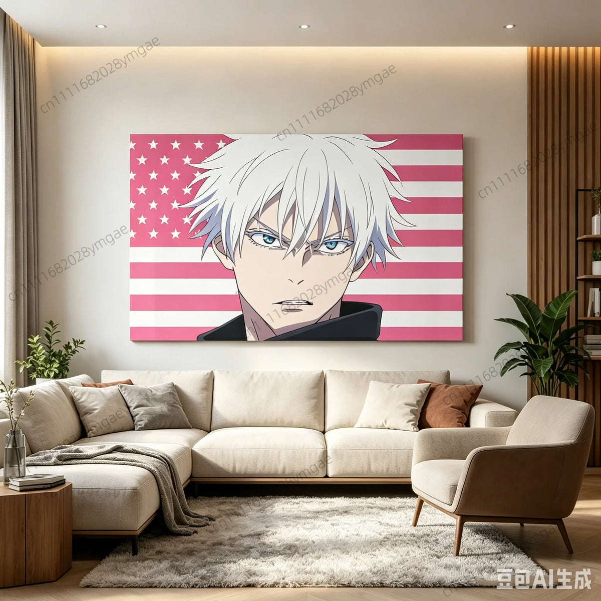 Gojo Satoru Pink American Flag