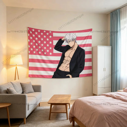 Gojo Satoru Pink American Flag