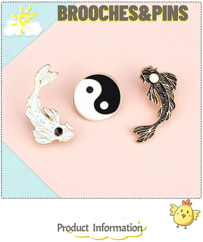 Yin Yang Fish Enamel Pin