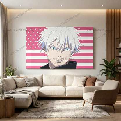 Gojo Satoru Pink American Flag